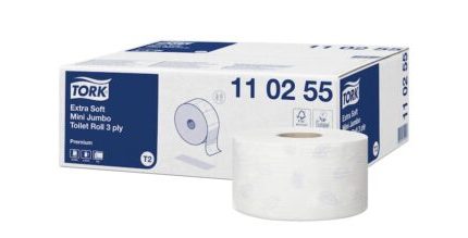 Tork papier toaletowy mini jumbo ekstra miękki Premium, 3-warstwowy (110255)