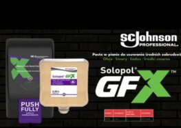 Polecamy pastę w pianie do usuwania średnich zabrudzeń Solopol GFX firmy SC Johnson Professional. Sprawdź dostępność w SIMBHP.